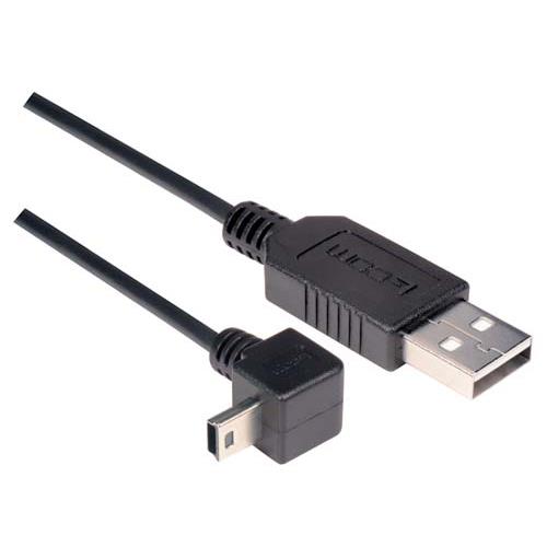 L-com CAA-90DMB5-03M USB-A to Down-Angle Mini-USB B Cable – 0.3m